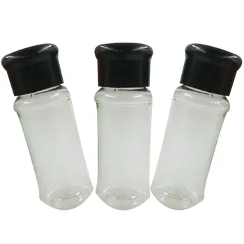 Shaker Kavanoz Şişeleri Plastik Çalkalayıcılar Glitter Kapaklı Biber Boş Siyah Baharat Kapları çeşni şişesi Seti