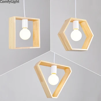 Ahşap tasarımcı led kolye ışıkları oturma odası / yatak odası / yemek odası asılı lamba minimalist İskandinav danimarka kolye luminaria E27