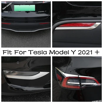 Arka Tampon Garnitür Şerit Tesla Modeli Y 2021 2022 Ön Sis Lambası / park lambaları Lamba Gözkapağı Kaş Kapağı Dış Parçalar