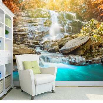 Özel doğal manzara duvar kağıdı, şelale, 3D fotoğraf duvar kağıdı oturma odası yemek odası için duvar kağıdı duvar kağıdı