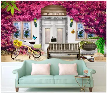 Özel fotoğraf duvar 3d duvar kağıdı Akdeniz Gül çiçek askılığı Cafe arka plan ev dekor oturma odası duvar kağıdı duvarlar için 3 d